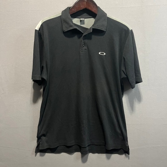 Oakley Other - Oakley Mens XL Colorblock Polo Shirt Black Grey Short Sleeve Logo RN96548